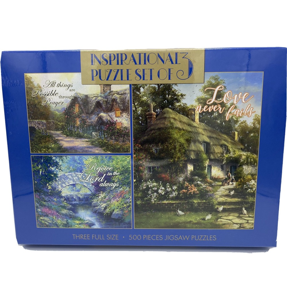 INSPIRATIONAL PUZZLE SET OF 3 - 500 piece full size BRAND NEW~SEALED